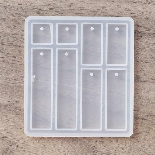 1PC Rectangle & Square Pendant Silicone Molds Resin Epoxy Casting Molds for Earring Necklace Keychain Charms Pendants Jewelry Making DIY Gem Cabochon Craft Supplies White 78x70x5.7mm - color: White-11