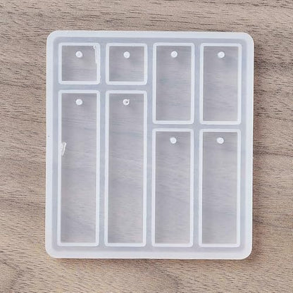 1PC Rectangle & Square Pendant Silicone Molds Resin Epoxy Casting Molds for Earring Necklace Keychain Charms Pendants Jewelry Making DIY Gem Cabochon Craft Supplies White 78x70x5.7mm - color: White-11