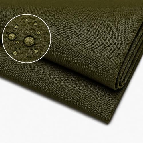 600 Denier 60" Wide Waterproof, Water Repellant Canvas Fabric for Indoor/Outdoor Projects, Upholstery, Home Decor - Sold by the Yard - color: Olive Green, size: 1 Yard