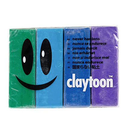 Van Aken Claytoon Modeling Clay – 1 lb (Four 4-oz Bars) – Use for Claymation, Models, and Stop Motion (Cool) - color: Cool