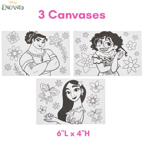 Innovative Designs Disney Encanto Canvas Paint Set for Kids with 3 Canvases, Acrylic Paint, Paintbrush, & Easel - color: Encanto
