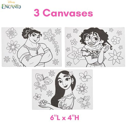 Innovative Designs Disney Encanto Canvas Paint Set for Kids with 3 Canvases, Acrylic Paint, Paintbrush, & Easel - color: Encanto