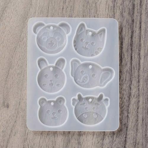 1PC Rabbit/Dragon/Cat Pendant Silicone Molds Animal Epoxy Casting Molds for Earring Necklace Keychain Charms Pendants Jewelry Making DIY Gem Cabochon Craft Supplies White 89x71x6mm - color: White-18