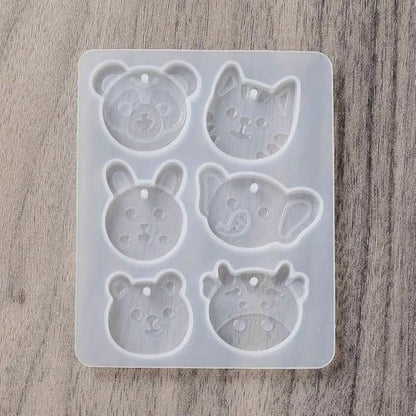 1PC Rabbit/Dragon/Cat Pendant Silicone Molds Animal Epoxy Casting Molds for Earring Necklace Keychain Charms Pendants Jewelry Making DIY Gem Cabochon Craft Supplies White 89x71x6mm - color: White-18