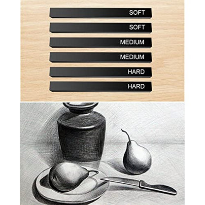 Artists Compressed Charcoal Sticks Square Black Coal Sticks Sketch Art Supplies for Drawing Sketching Shading Tool 6 PCS Artist Charcoal Sticks Black for Drawing Sketching Fine Art Soft