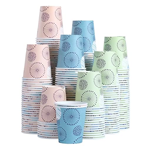 Clawsoff [300 Pack] 5 oz Mini Paper Cups, Small Mouthwash Disposable Bathroom Cups, Paper Coffee Cups 5 Ounce for Bathroom, Supermarket, Birthday Party, Travel, Events, Picnic, BBQ - color: Green, size: 5 oz