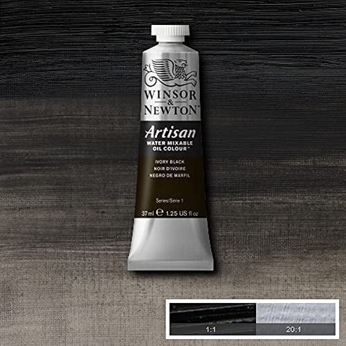 Winsor & Newton Artisan Water Mixable Oil Colour, 1.25-oz (37ml), Ivory Black - color: Ivory Black, style: 1.25-oz