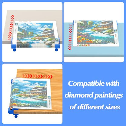 GFYYBKJ Diamond Painting Canvas Table Clamp Set, Diamond Painting Canvas Roll Holder, Diamond Craft Accessories for Adults, Gift for DIY Diamond-Painters(Blue) - color: Blue