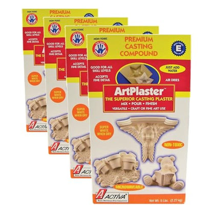 Activa ArtPlaster Premium Plaster-5 pounds Casting Compound, White, Packaging May Vary (Pack of 4) - size: (Pack of 4)