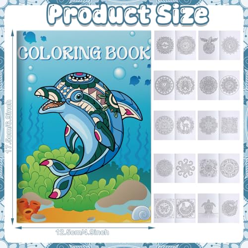 Liliful 24 pcs Undersea Mandala Coloring Book Bulk Intricate Marine Life & Mandala Design Coloring Books, Ideal for Party Favors, Goodie Bag Fillers & Creative Gifts - style: Undersea Mandala