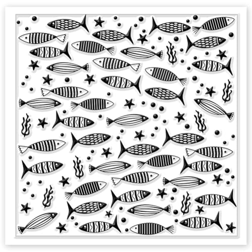 CHGCRAFT Cartoon Fish Polymer Clay Texture Sheets Seaweed Silicone Texture Stamp Clay Modeling Pattern Pad Texture Sheets for Polymer Clay Making Earrings Jewelry - style: Cartoon Fish