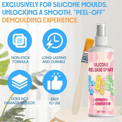 Mold Release Spray - Epoxy Release Agent, Easy Spray Demolding Lubricant, Anti-Adhesion Casting Solution, Smooth Mold Separator, Professional Craft Supply for Candle Soap Making Concrete