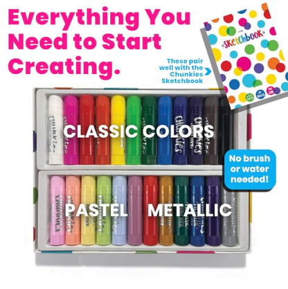 Ooly Chunkies 24 Paint Sticks For Kids, Tempera Paint Sticks Variety Set, Includes Classic, Pastel & Metallic No Mess Quick Drying Colors - color: Classic, Pastel & Metallic Set