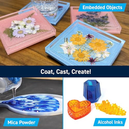 TotalBoat Table Top Epoxy Resin Kit - 4 Gallon Crystal Clear Formula with High Gloss & UV-Resistance - Easy 1:1 Ratio for DIY Bar and Counter Coating, Woodworking, and Original Art Casting