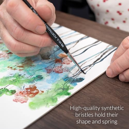 WA Portman Fine Detail Paint Brushes Set – 4pc Synthetic Miniature Paint Brushes (#00, #0, #1, #2) with Triangular Handles for Miniature Painting Models, Nail Art, Calligraphy & Fine Detailing - color: Detail