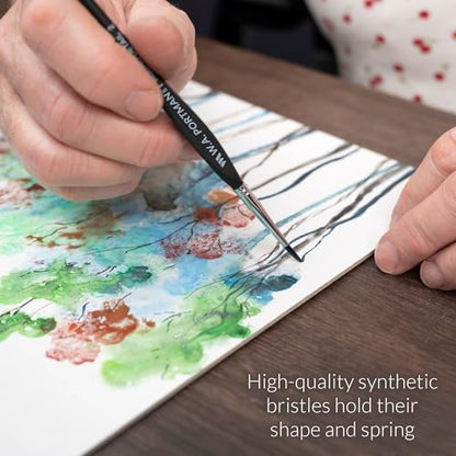 WA Portman Fine Detail Paint Brushes Set – 4pc Synthetic Miniature Paint Brushes (#00, #0, #1, #2) with Triangular Handles for Miniature Painting Models, Nail Art, Calligraphy & Fine Detailing - color: Detail