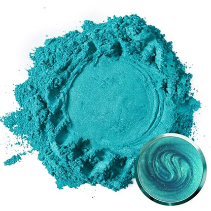 Matio Mica Powder, 1.8oz/ 50g Pine Green Pearlescent Effect Mica Powder for Epoxy Resin Natural Color Pigment for Soap Making, Bath Bomb, Candle Dye, Resin Craft, Paint,Nails,Jewelry, Slime Pigment - color: Pine Green