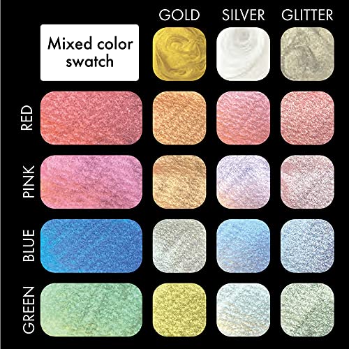 Kuretake ECF163-040 Ink - Cafe Glitter Base Green - color: Green