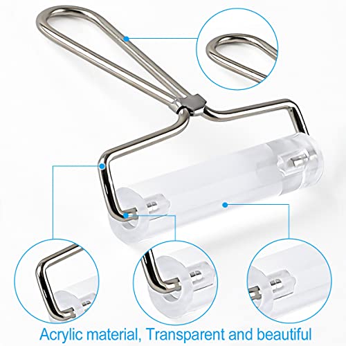 Acrylic Roller, Ideal for Anti Skid Tape Construction Tools, Clay Rolling Pin and Stamping Tools (4-Inch, Clear) - size: 4-Inch