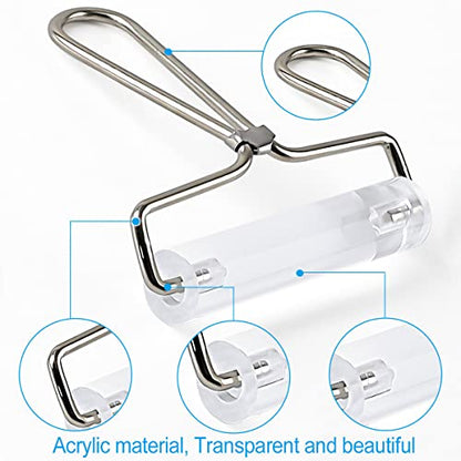 Acrylic Roller, Ideal for Anti Skid Tape Construction Tools, Clay Rolling Pin and Stamping Tools (4-Inch, Clear) - size: 4-Inch