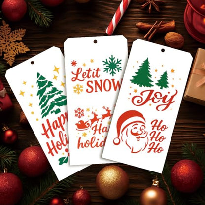 12 Pcs Christmas Stencils for Painting, 23 Styles Merry Christmas Theme Painting Stencils Reusable Plastic Drawing Templates for Scrapbooking DIY Art Craft - style: Christmas