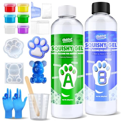Liquid Silicone for Squishy Maker 18oz, Super Soft Silicone Rubber for Making Taba Squishy, Cat Paw Casting, Bear, Fast Cure All-in-One Kit, A Stress Relief Gifts for Beginners or DIY Enthusiasts - size: 500g