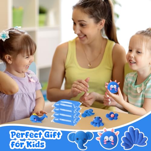 VioraWhite 40 Pcs 21oz Air Dry Clay Bulk Modeling Ultra Lightweight Foam Modeling Clay for Kids Adults DIY Crafts Party Arts and School Project Gifts Supplies(Blue) - color: Blue