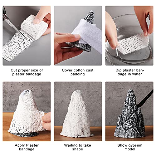 2 Rolls White Plaster Cloth Gauze Bandages Rolls Plaster Strips Easy to Use Halloween DIY Crafts for Wrap Strips, Belly Cast, Mask Making, Scenery Construction, Hobby Crafts(2 Inch x 8.8 Feet)