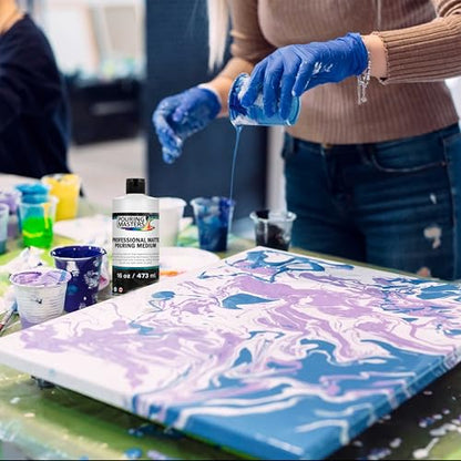 Pouring Masters 16oz (Pint) Pouring Paint Matte Medium - Professional Acrylic Medium for Improving Paint Flow & Cell Effects Creator, Viscosity Adjuster - size: 16 Fl Oz (Pack of 1)