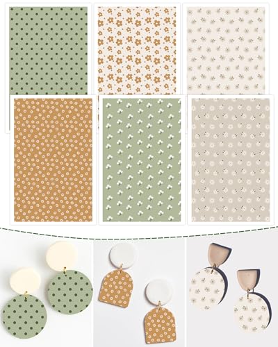 Puocaon Flowers Clay Transfer Paper - 18 Pcs Small Flowers Polymer Clay Transfer Sheets for Jewelry Earrings Making - color: small flower