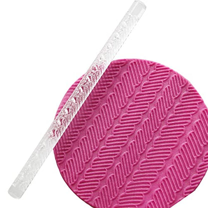 Rengue Acrylic Rolling Pin with 28 Patterns, Compliant Material, Comfortable Grip, 16 X 1 Cm, Lightweight for Dough and Pastry Acrylic Rolling Pin with 28 Patterns, Nan Kitchen (#14) - size: 52003 stripes