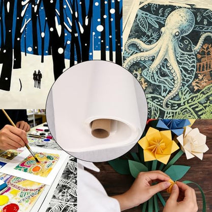 Reelartisy 50 Sheets Artist Teabag Paper, 16.5x16.5 Inches Wet Strength Tissue Paper for Mixed Media Art, Painting, Collage, Cyanotype, Printmaking, Handmade DIY Craft Supplies (50)