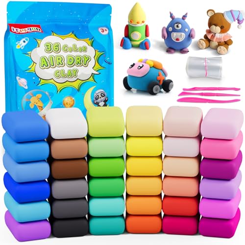 ifergoo Air Dry Clay, 36 Colors Magic Foam DIY Molding Clay for Slime add ins & Slime Supplies, Easy to use, Great Gift for Kids (Packaging May Vary) - color: B-36 Colors