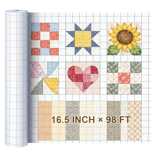 Jetec 1 Roll Large Grid Graph Paper Roll 1" Grid 16.5 Inch x 197ft Sewing Pattern Paper for Drafting Quilting Drawing Sketching Classroom Teaching Supplies Gifts - color: 1'' Grid, size: 16.5 Inch X 197ft
