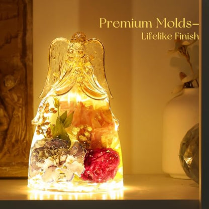 LET'S RESIN Angel Figurines Resin Epoxy Molds, Large Angel Silicone Molds for Preserved Flowers, Birthday Gifts for Women - size: Big