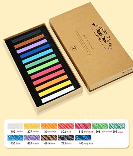 YYMIYU Neutral Color Chalk Pastels for Professional Artist 12 Colour - color: 12 Colour