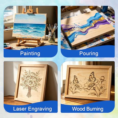 ESRICH 11x14 Inch Wood Panels for Painting, 2 Pack Craft Wood Canvas Boards, Blank Unfinished Wooden Art Board for DIY Art Creations Such as Painting, Acrylic Pouring, Resin, Burning, Collage, etc. - size: 11x14IN-2Pack