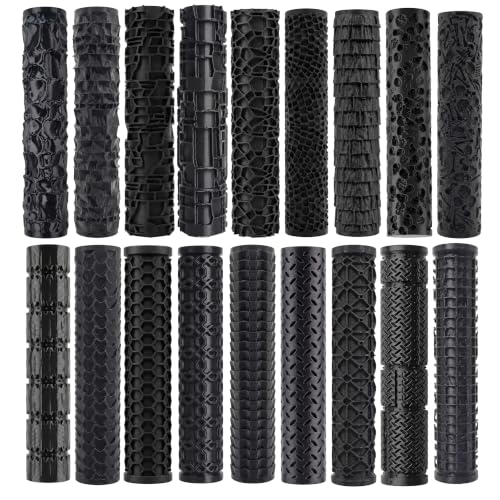 Texture Roller Set, containing 7 Types of Pattern Patterns, Suitable for Making Tabletop Game Terrain Road Patterns and Miniature Models of the Ground (Eighteen Styles) - color: Eighteen styles