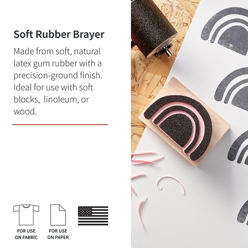 Speedball Soft Rubber Brayer, 2-Inch - Printmaking Roller Tool for Gel & Block Printing and Crafting - Made in USA - size: 2-Inch