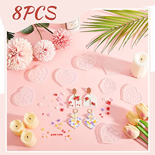 Zeyune 8 Pcs Polymer Clay Molds, Silicone Mini Flower Bows Alphabet Cutters for Earring Jewelry Making, Small Rose Daisy Leaf Letter Clay Mold Kit(Vivid) - style: Vivid