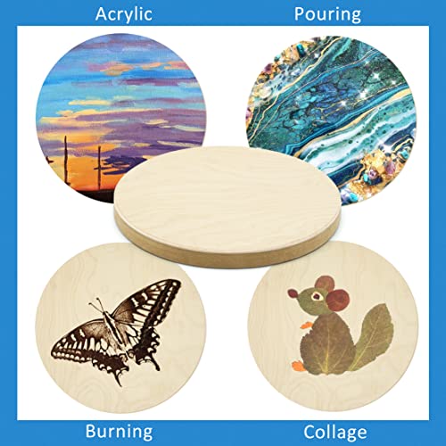Falling in Art Unfinished Round Birch Wood Canvas Panels Kit, 2 Pack of 8’’ Studio 3/4’’ Deep Cradle Boards for Pouring Art, Crafts, Painting, and More - size: 8' round 2 Pack