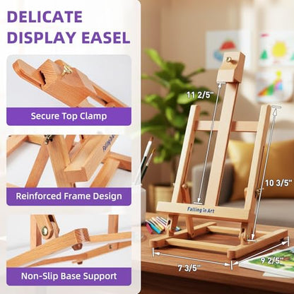 Falling in Art 46 Pcs Acrylic Paint Set with Table Easel, Art Painting Kit with Acrylic Paints, Canvas Panels, Paintbrushes, Canvas Supplies Kit for Kids, Adults, Beginners, and Artists, Purple - color: Purple