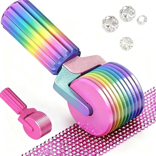 Upgraded Diamond Painting Roller Tool & Straightener, Detachable Diamond Art Roller for Smooth Pressing, 5D Gem Art Accessories and Crafting Supplies for Canvas Flattening, Candy Colors - color: Candy Colors