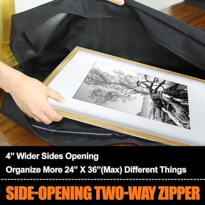 Cupohus 25" x 37" Lightweight Art Portfolio Bag (Edition 2.0) with Outer Pockets and Handle, Student Carry Transport Storage Bag for 24" x 36" Artworks - size: 25" x 37"