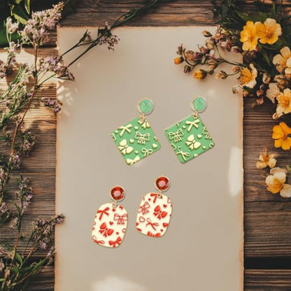 CHGCRAFT Bow Polymer Clay Texture Sheets Love Heart Texture Mat Rubber Clay Texture Mat Clay Modeling Pattern Pad Texture Sheets for Earrings Jewelry Making - style: Bow