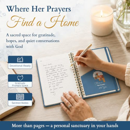 Hardcover Blank Christian Notebook – 140 Pages, No One Like You | Lined Pages with Bible Verse Cover – Inspirational Writing Spiral Notebook for Bible Study and Prayer - color: No One-Blue