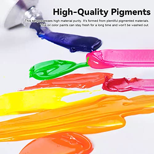 Paul Rubens Oil Paint, 12 Neon Colors with High Saturation, 50ml Large Tubes, Faster Drying Time, Art Supplies for Artists, Students, Beginners - color: 12 Neon Colors