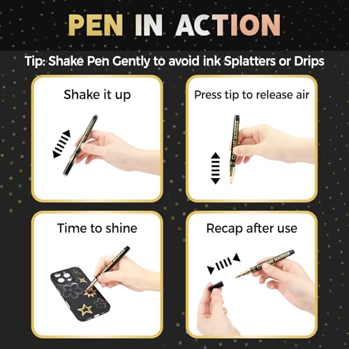 Pagather 3Pcs Chrome Paint Markers, Permanent Mirror Liquid Chrome Pens for Plastic, Metal, Model, Jewelry, Wheel Painting, Touch Up & Repair Kit, DIY Art Projects - style: 3PCS Silver,Gold,Bronze