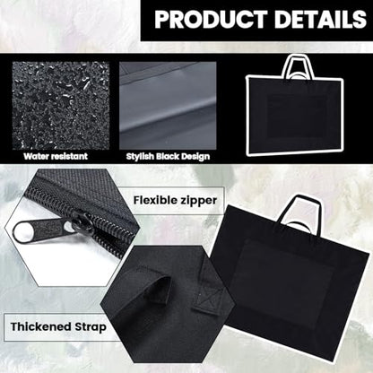 Shinylin 48x36 Inch Large Art Portfolio Bag with Nylon Shoulder Strap, Lightweight Waterproof Art Portfolio Case, Black Carrying Storage Case for Artwork, Poster, Sketching and Drawing