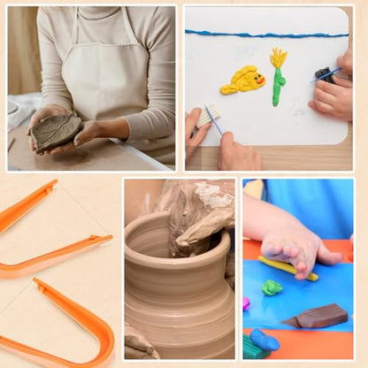 Clay Wire Cutter Tool for Pottery 5.1 X 3.7" Clay Cutters Potterys Tools Mud Pottery Tools for Cutting Mud Handcraft Ceramics Sculpting Orange Color